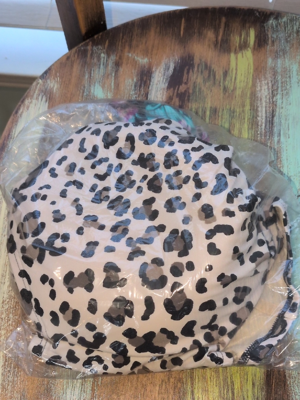 Swimsuits For All Cream and Black Leopard Print Bikini Top